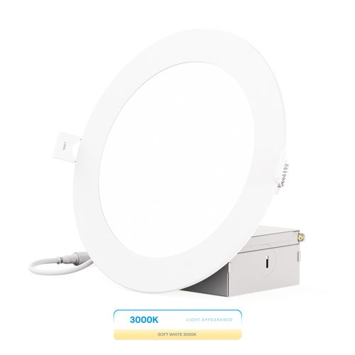 Main product image of 6" 3000K Recessed LED Downlight, 12W, 1050 Lumens, Triac Dimming, Wet Rated - Warm White (6 Pack)