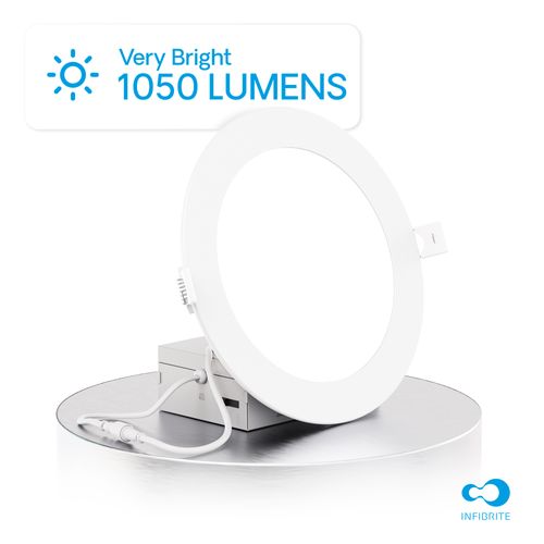 Main product image of 6" 3CCT Recessed LED Downlight, 12W, 1050 Lumens, Triac Dimming, Wet Rated (6 Pack)