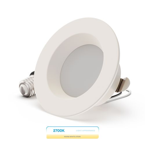 Main product image of 4" Retrofit 2700K Integrated LED Recessed Light Kit 9W 750LM Remodel, Dimmable, Wet Rated - Soft White (6 Pack)