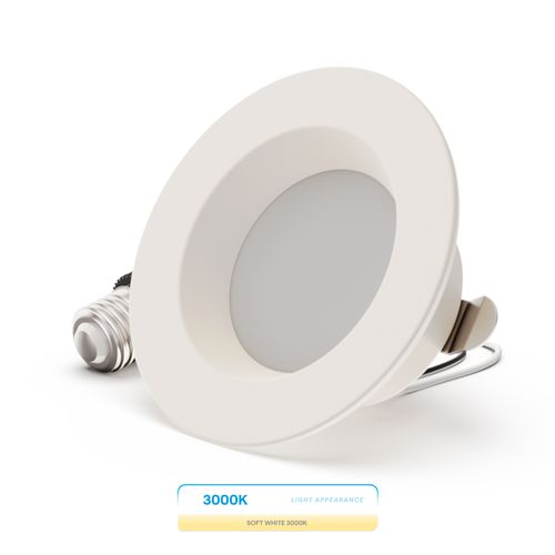 Main product image of 4" Retrofit 3000K Integrated LED Recessed Light Kit 9W 750LM Remodel, Dimmable, Wet Rated - Warm White (6 Pack)