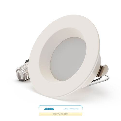 Main product image of 4" Retrofit 4000K Integrated LED Recessed Light Kit 9W 750LM Remodel, Dimmable, Wet Rated - Cool White (6 Pack)