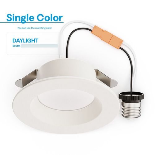 Main product image of 4" Retrofit 5000K Integrated LED Recessed Light Kit 9W 750LM Remodel, Dimmable, Wet Rated - Daylight (6 Pack)