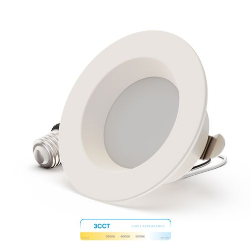 Main product image of 4" 3CCT Selectable 9W 750LM Recessed Retrofit LED Sleek Series Downlight Kit, Dimmable, Wet Rated (6 Pack)