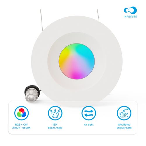 Main product image of 6" WiFi Smart 12W 1100LM Recessed Retrofit LED Sleek Series Downlight Kit, Dimmable, Alexa/Google, Wet Rated (6 Pack)