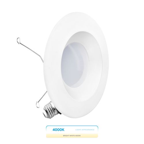 Main product image of 6" Retrofit 4000K Integrated LED Recessed Light Kit 12W 1100LM Remodel, Dimmable, Wet Rated - Cool White (6 Pack)