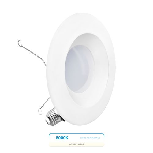 Main product image of 6" Retrofit 5000K Integrated LED Recessed Light Kit 12W 1100LM Remodel, Dimmable, Wet Rated - Daylight (6 Pack)