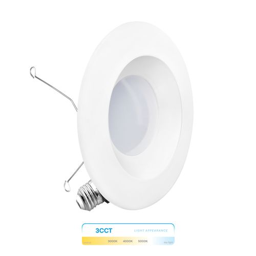 Main product image of 6" 3CCT Selectable 12W 1100LM Recessed Retrofit LED Sleek Series Downlight Kit, Dimmable, Wet Rated (6 Pack)