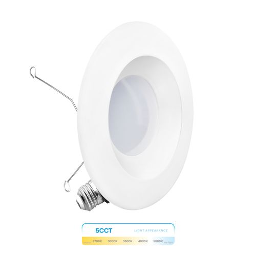 Main product image of 6" 5CCT Selectable 12W 1100LM Recessed Retrofit LED Sleek Series Downlight Kit, Dimmable, Wet Rated (6 Pack)