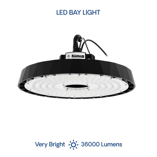 Main product image of 12" 200W 5000K Integrated LED Dimmable UFO High Bay Light 32,000 Lumen Wet Rated AC100-277V DLC Listed