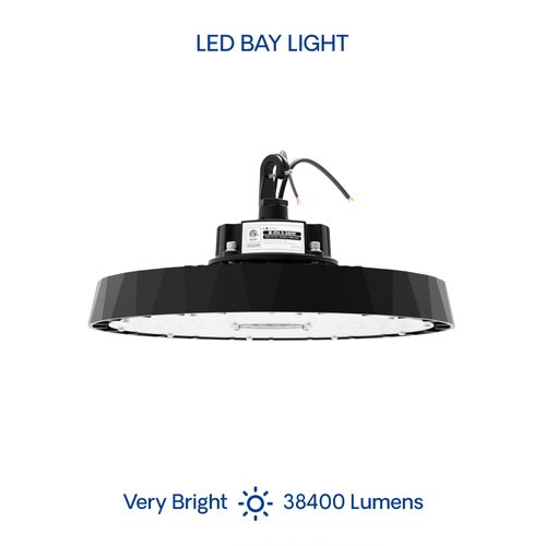 Main product image of 12" 240W 5000K Integrated LED Dimmable UFO High Bay Light 38,400 Lumen Wet Rated AC100-277V DLC Listed
