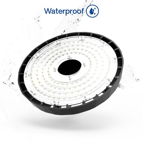 Main product image of 14" 320W 5000K Integrated LED Dimmable UFO High Bay Light 51,200 Lumen Wet Rated AC100-277V DLC Listed