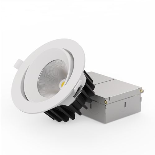 Main product image of 4" Gimbal 24-Degree 5CCT Selectable New Construction 12W 960LM 0-10V Dimmable LED Recessed Light, 120-277V - White (6 Pack)