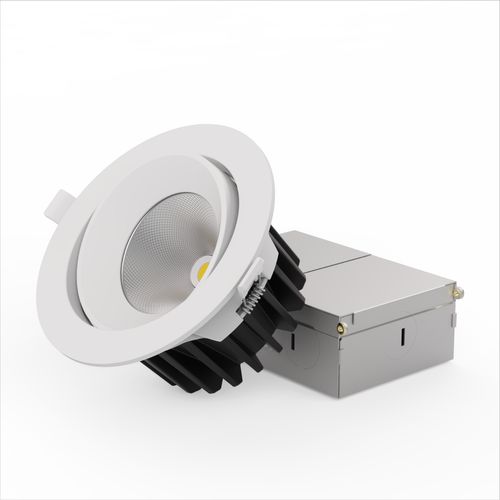 Main product image of 4" Gimbal 24-Degree Angle 5CCT Selectable New Construction 12W 960LM Triac Dimmable LED Recessed Light - White (6 Pack)