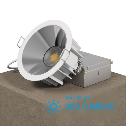 Main product image of 4" 36-Degree 5CCT Selectable New Construction 12W 960LM 0-10V Dimmable LED Light, 120-277V - White (6 Pack)
