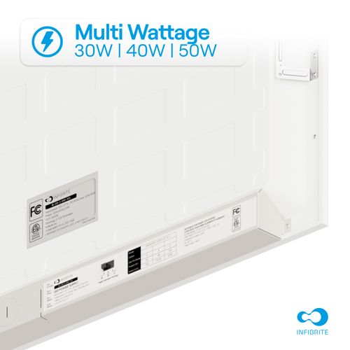 Main product image of 2' x 2' 5000K 3900/5200/6500 Lumen 0-10V Adjustable Watt Backlit Panel Light (4 Pack)