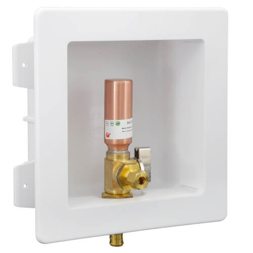 1/2" PEX Crimp Ice Machine Outlet Box w/ Water Hammer Arrestor
