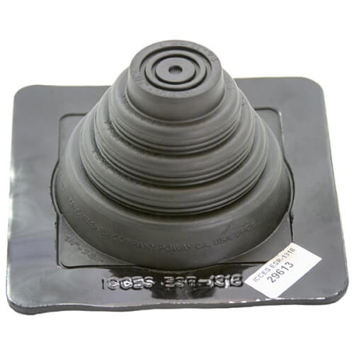 Main product image of Closed to 5-3/4" Square 35 Year Master Flash for Metal Roofs, Model #3 (Black EPDM)