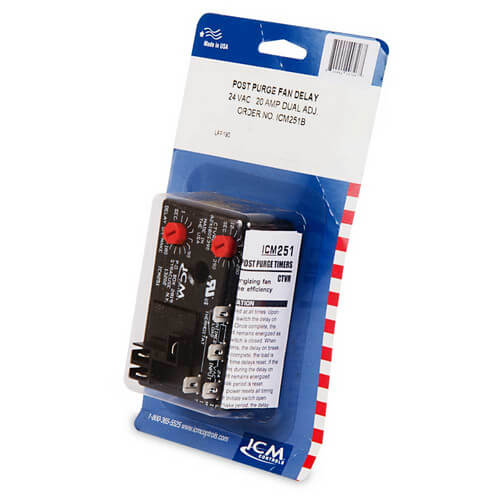 ICM251 ICM Controls ICM251 ICM251 Fan Blower Control Dual On/Off Delay Timer (Adjustable