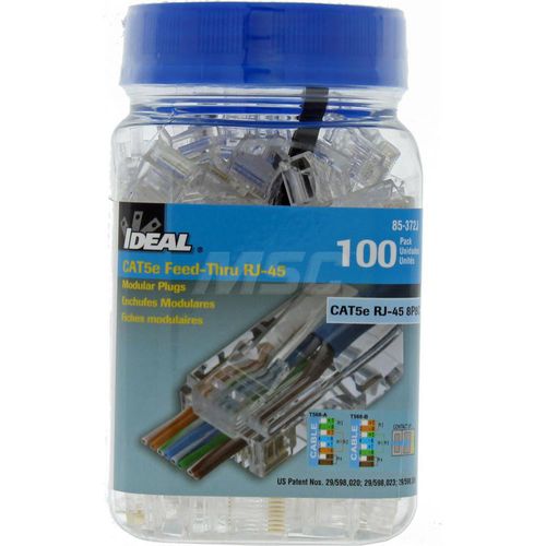 Main product image of CAT5e Feed-Thru RJ-45 Modular Plug (Jar of 100)