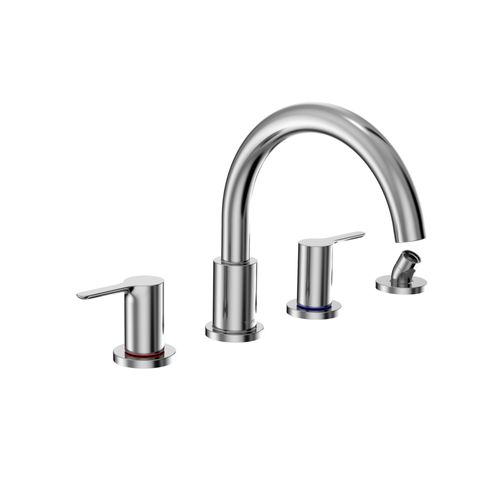 Main product image of TBS01202U#CP LB Two Handle Deck Mount Roman Tub Filler Trim w/ Handshower (Polished Chrome)