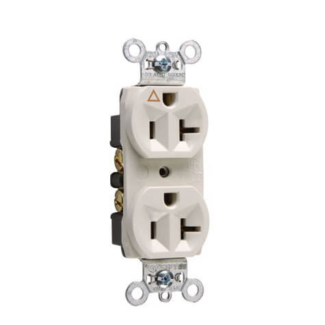 Main product image of Isolated Ground Heavy-Duty Commercial Specification Grade Duplex Receptacle, 20A, 2P - White (125V)