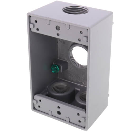 Main product image of 1-Gang, 3/4", 4 Holes Universal Weatherproof Box w/ Mounting Lugs (Silver)
