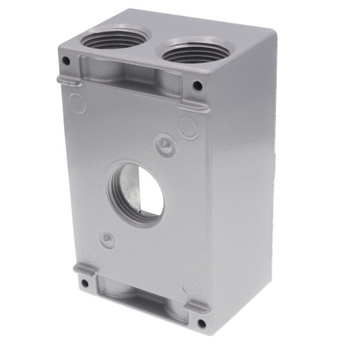 Main product image of 1-Gang, 3/4", 5 Holes Universal Weatherproof Box w/ Mounting Lugs (Silver)