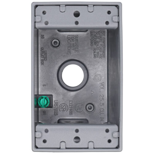 Main product image of 1-Gang, 1/2", 3 Holes Deep Universal Weatherproof Box (Silver)
