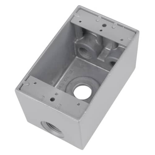 Main product image of 1-Gang, 1/2", 4 Holes Deep Universal Weatherproof Box (Silver)