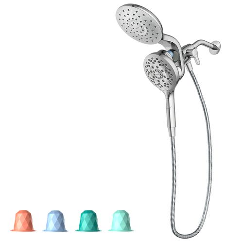 Main product image of Inly Aromatherapy Chrome 6 Function 6-1/2" Diameter Spray Head Eco Rainshower And Handshower, IN208C2