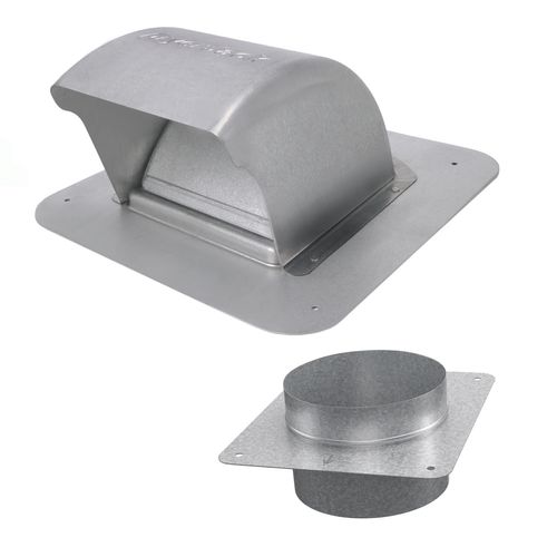 Main product image of DryerJack 477 Low-Profile Galvalume Steel Dryer Roof Vent w/ RoofNeck (Mill Finish)