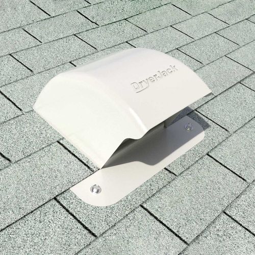 Main product image of DryerJack 477 Low-Profile Galvalume Steel Dryer Roof Vent w/ RoofNeck (White)