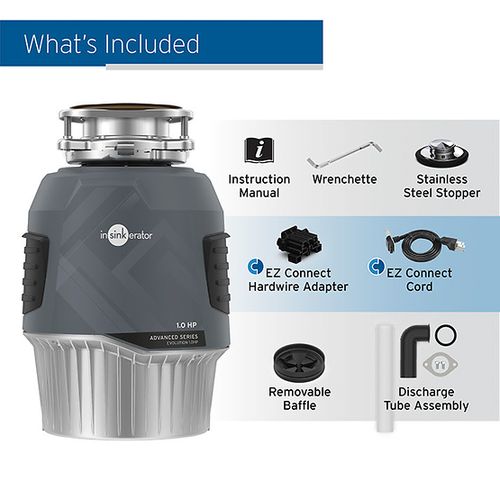 Main product image of Evolution Series Continuous Feed Garbage Disposal w/ EZ Connect Cord & Hardwire Adapter, 1 HP, 81225K