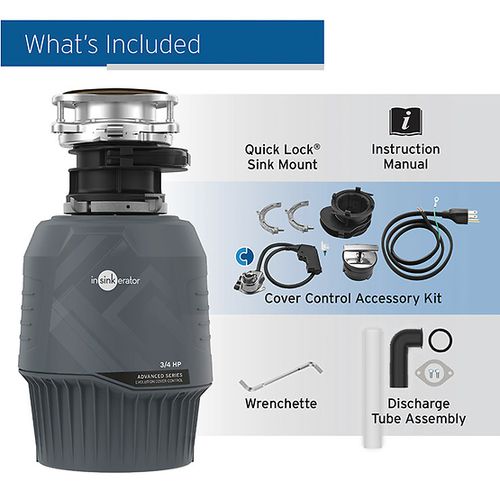 Main product image of Evolution Cover Control Garbage Disposal w/ EZ Connect Cord & Hardwire Adapter, 81226K