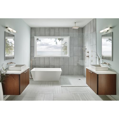 Main product image of Ara Two Handle Wall Mount Channel Bathroom Faucet Trim, 1.20 GPM (Stainless), T3568LF-SSWL
