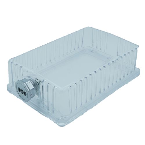 Main product image of Clear Universal Thermostat Cover Guard w/ Combination Lock Box, Thermostat Guard For Residential, Hotel, Business, 9" x 8.5" x 2.5"
