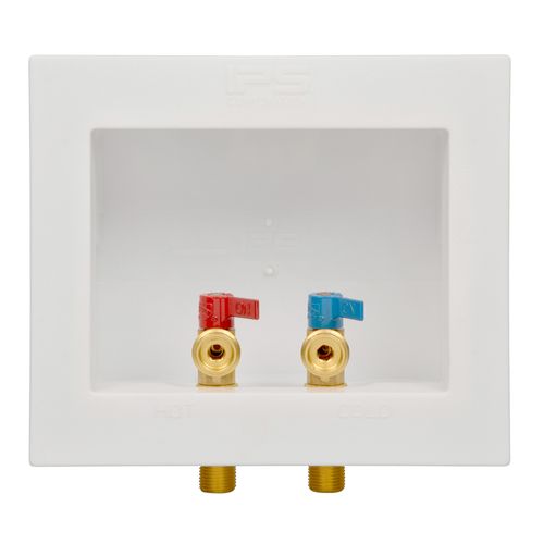 Main product image of Du-All 1/2" Sweat Washing Machine Outlet Box w/ 1/4 Turn Ball Valves