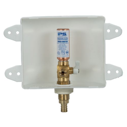 Main product image of 1/2" PEX Crimp Ice Machine Outlet Box w/ 1/4 Turn Water Hammer Arrestor Valve