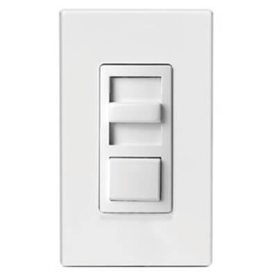 Main product image of Single-Pole/3-Way IllumaTech Powerline Fluorescent Slide Dimmer, 600VA - White (120V)