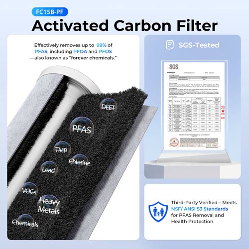 Main product image of 10" x 4.5" Replacement Sediment & PFAS Filter for WGB21B-PF Whole House Water Filter System