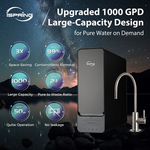 Main product image of Tankless Reverse Osmosis Water Filtration System w/ Oil Rubbed Bronze Faucet, Fast Flow (1000 GPD)