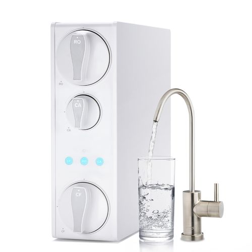 500 GPD Tankless RO Water System w/ Alkaline and UV w/ Brushed Nickel Faucet, NSF-Certified