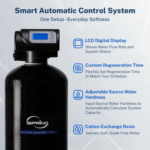 Main product image of 45,000 Grain High Capacity Whole House Water Softener w/ Automatic Backwash & Regeneration