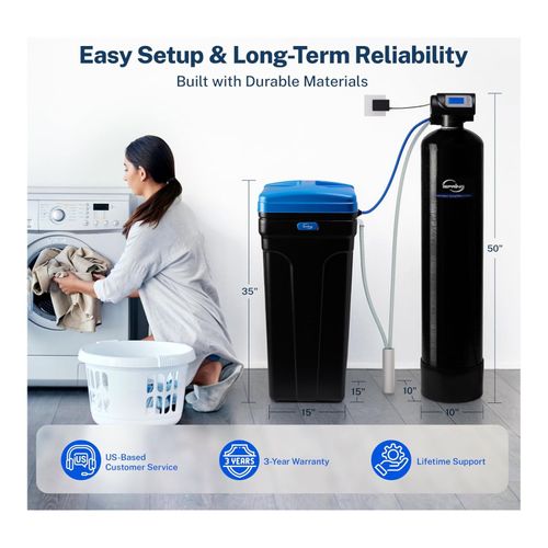 Main product image of 45,000 Grain High Capacity Whole House Water Softener w/ Automatic Backwash & Regeneration