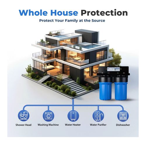 Main product image of 2-Stage Whole House Water Filter System w/ 10" Sediment & Lead/Heavy Metal Reducing Filters