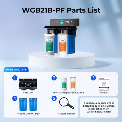 Main product image of 2 Stage Whole House Water Filter System w/ 10" Sediment & PFAS Reducing Filters