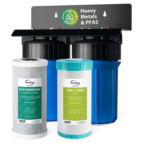 Main product image of 2 Stage Whole House Water Filter System w/ 10" PFAS & Heavy Metal Reducing Filters
