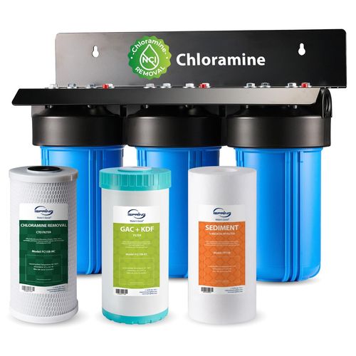 Main product image of 3 Stage Whole House Water Filter System w/ 10" Chloramine & Heavy Metal Reducing Filters