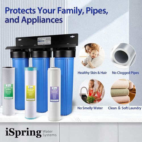 Main product image of 3-Stage Whole House Water Filter System w/ 20" GAC/KDF, Carbon Block & Anti-Scale Filters