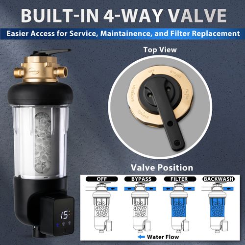 Main product image of WSP50SL-ARJ-BP Jumbo Auto-Flush Anti Scale Spin Down Sediment Water Filter w/ Bypass, 50 Micron